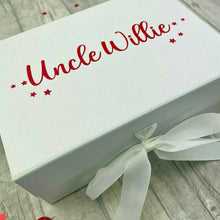Load image into Gallery viewer, Personalised White Keepsake Gift Box, Star Design
