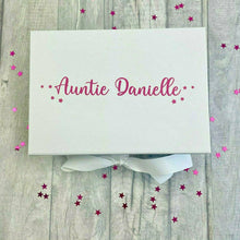 Load image into Gallery viewer, Personalised White Keepsake Gift Box, Star Design
