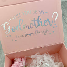 Load image into Gallery viewer, Will You Be My Godmother? Personalised Small Pink Gift Box, Keepsake
