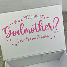 Load image into Gallery viewer, Personalised Will You Be My Godmother? Small Keepsake Gift Box
