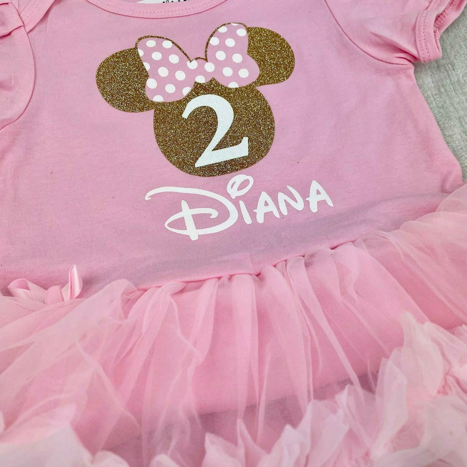 Personalised Pink Minnie Mouse Tutu Romper Birthday Dress – Little Secrets