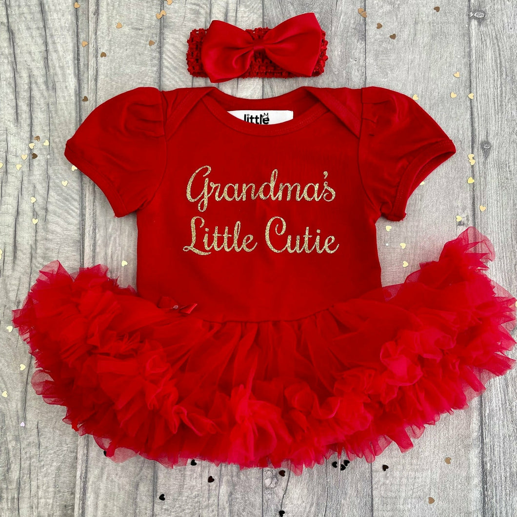 Grandma's Little Cutie Baby Girl Tutu Romper