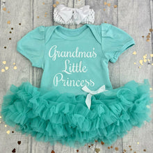 Load image into Gallery viewer, &#39;Grandma&#39;s Little Princess&#39; Baby Girl Tutu Romper With Matching Bow Headband
