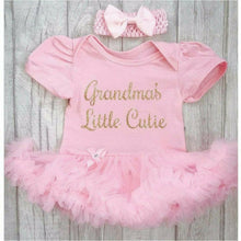 Load image into Gallery viewer, &#39;Grandma&#39;s Little Cutie&#39; Baby Girl Tutu Romper With Matching Bow Headband, Light Pink
