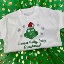Load image into Gallery viewer, Girls Grinch Christmas Outfit, Have A Holly, Jolly Grinchmas T-Shirt with Tutu Skirt
