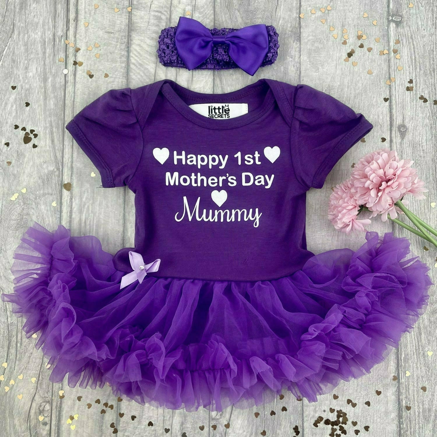 Happy 1st Mother s Day Mummy Baby Girl Tutu Romper With Headband Whit Little Secrets Clothing