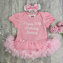 Load image into Gallery viewer, Happy 30th Birthday Mummy Baby Girl Tutu Romper With Matching Bow Headband
