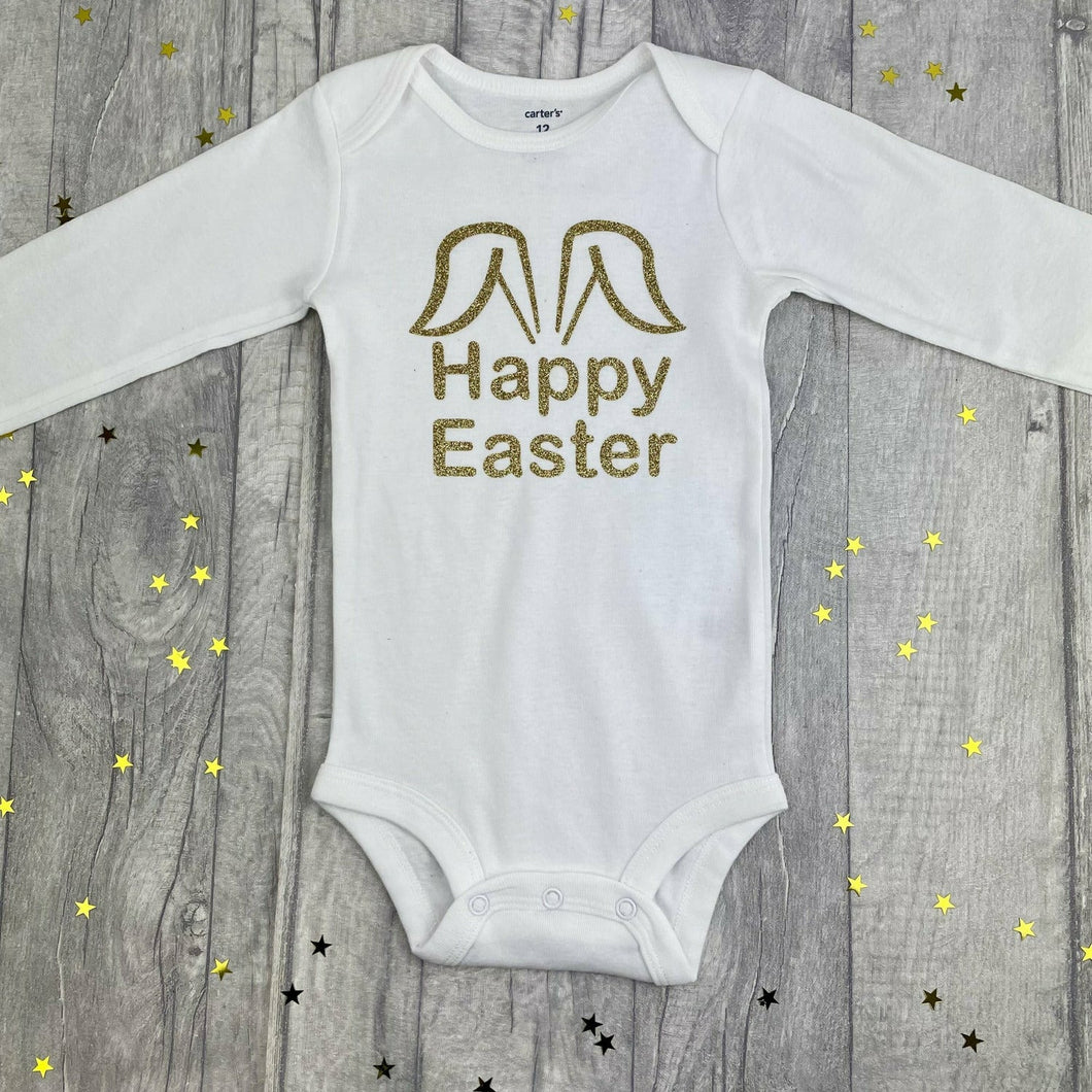 Baby Happy Bunny ears. Easter Romper