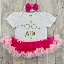Load image into Gallery viewer, Personalised Harry Potter Baby Girls Tutu Romper with Matching Bow Headband
