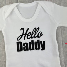 Load image into Gallery viewer, Hello Daddy Newborn Romper, Baby Announcement
