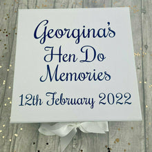 Load image into Gallery viewer, Personalised &#39;Hen Do Memories&#39; Bride To Be Memory Keepsake Wedding Box

