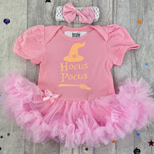 Load image into Gallery viewer, Hocus Pocus Tutu Romper with Matching Bow Headband Baby Girl Halloween Witch Outfit - Little Secrets Clothing
