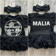 Load image into Gallery viewer, Personalised Newcastle’s Cutest Fan Tutu Romper
