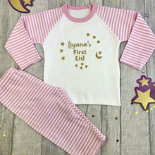 Load image into Gallery viewer, Personalised First Eid Striped Pyjamas
