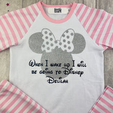 Load image into Gallery viewer, When I Wake Up I Will Be Going To Disney Minnie/Mickey Mouse Pyjamas - Little Secrets Clothing
