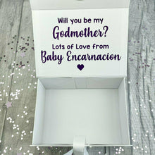 Load image into Gallery viewer, Products Personalised &#39;Will You Be My Godmother?&#39; Quote Name Small Keepsake Gift Box
