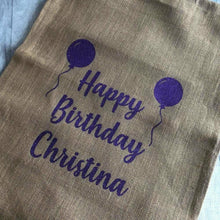 Load image into Gallery viewer, Personalised Happy Birthday Balloons Large Present Sack
