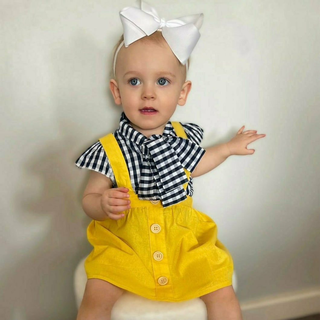 Baby Girl's Gingham Pinafore Dress