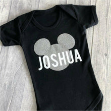 Load image into Gallery viewer, Personalised Disney Mickey Mouse Baby Short Sleeve Romper
