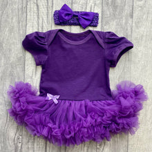 Load image into Gallery viewer, Custom Your Own Dark Purple Tutu Romper With Headband
