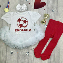 Load image into Gallery viewer, England Football Tutu Romper &amp; Tights Set
