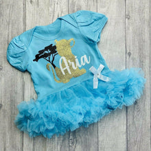 Load image into Gallery viewer, Disney Lion King Nala Personalised Baby Girl Tutu Romper With Matching Bow Headband
