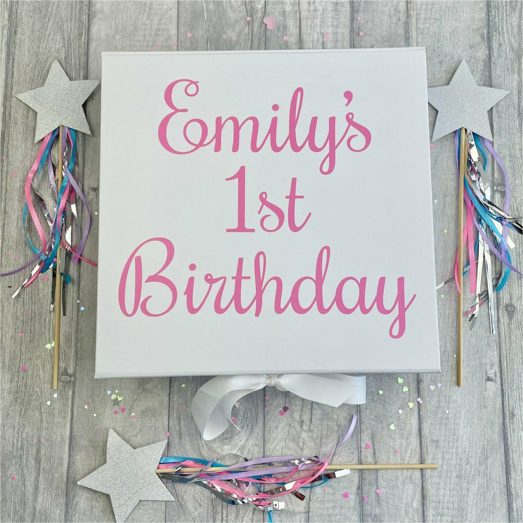 Personalised '1st Birthday' Memory Keepsake Baby Gift Box