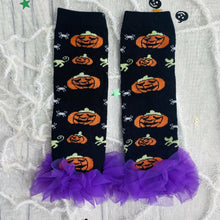 Load image into Gallery viewer, Halloween Pumpkin Baby Girl Leg Warmers
