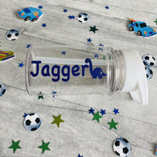 Load image into Gallery viewer, Small Personalised Mini Dinosaur Children&#39;s School Water Bottle

