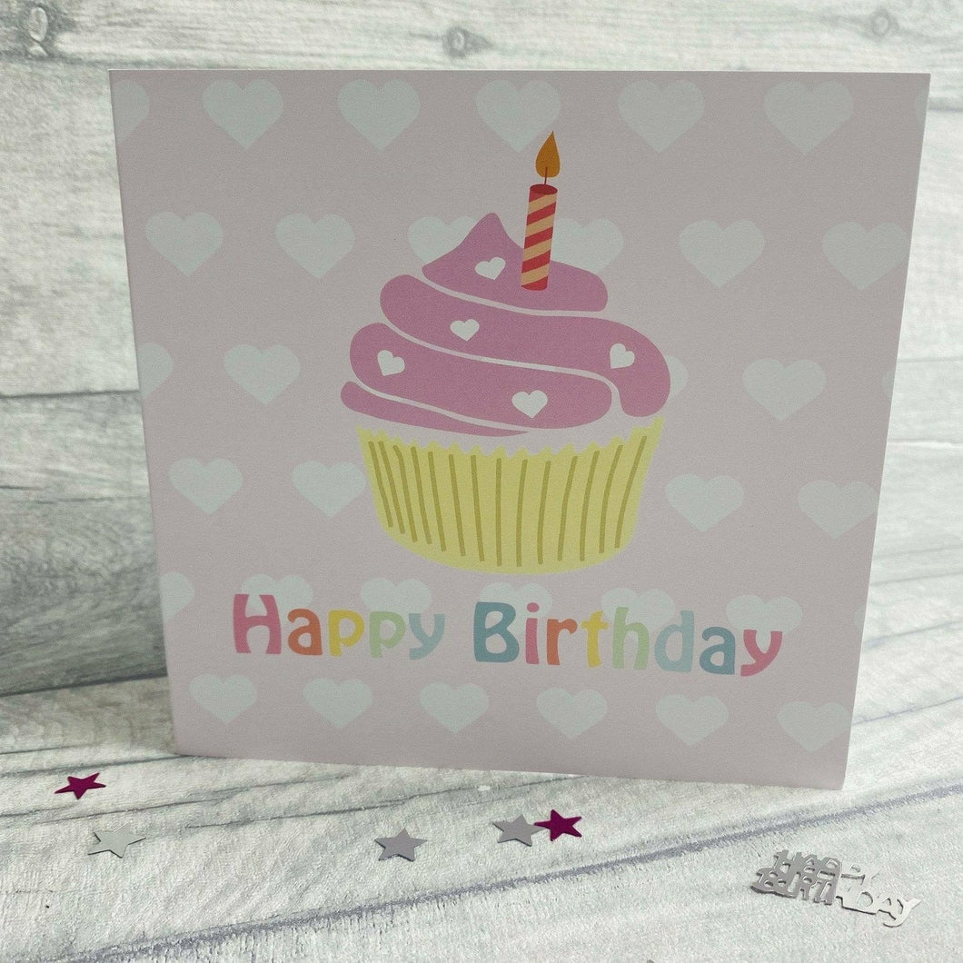 Little Secrets Happy Birthday Card with Cupcake Design, Birthday Girl