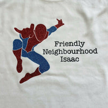 Load image into Gallery viewer, Personalised Spider Man T-Shirt Friendly Neighbourhood Superhero Boy&#39;s White Top
