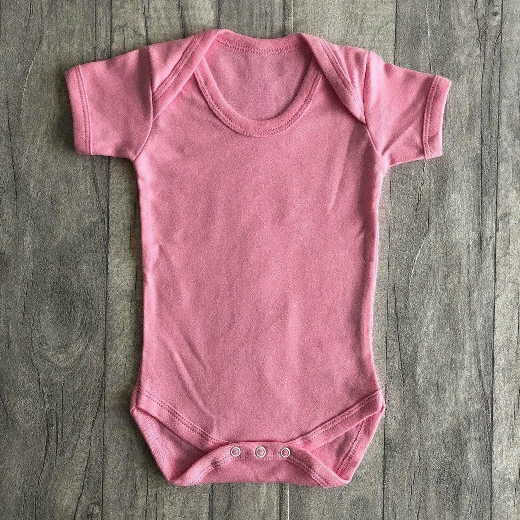 Short Sleeved Pink Baby Boy Girl Plain Romper Newborn - Little Secrets Clothing
