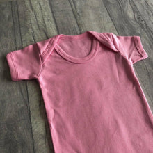 Load image into Gallery viewer, Short Sleeved Pink Baby Boy Girl Plain Romper Newborn
