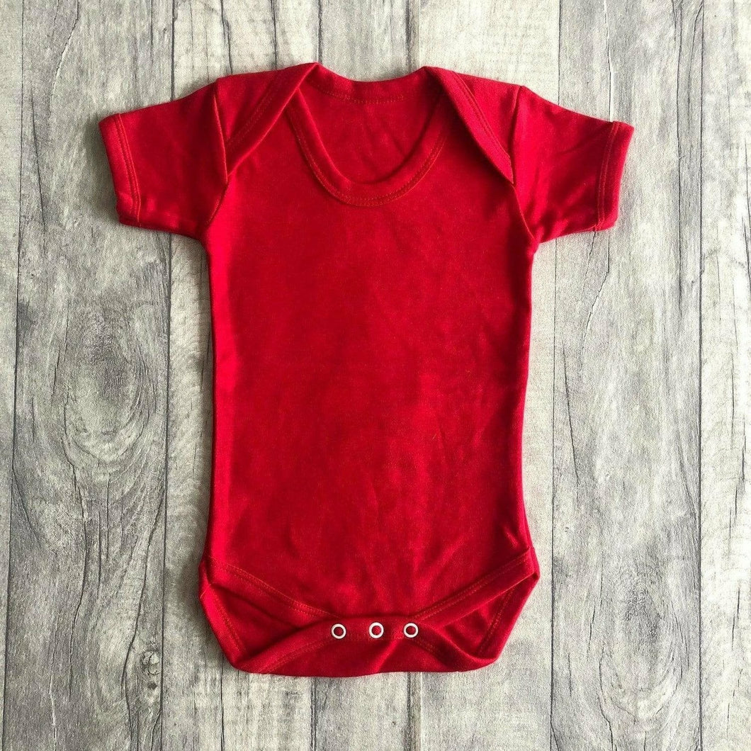 Short Sleeved Red Baby Boy Girl Plain Romper Newborn - Little Secrets Clothing