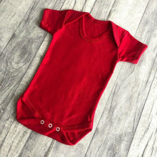 Load image into Gallery viewer, Short Sleeved Red Baby Boy Girl Plain Romper Newborn - Little Secrets Clothing
