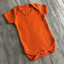 Load image into Gallery viewer, Short Sleeved Orange Baby Boy Girl Plain Romper Newborn - Little Secrets Clothing
