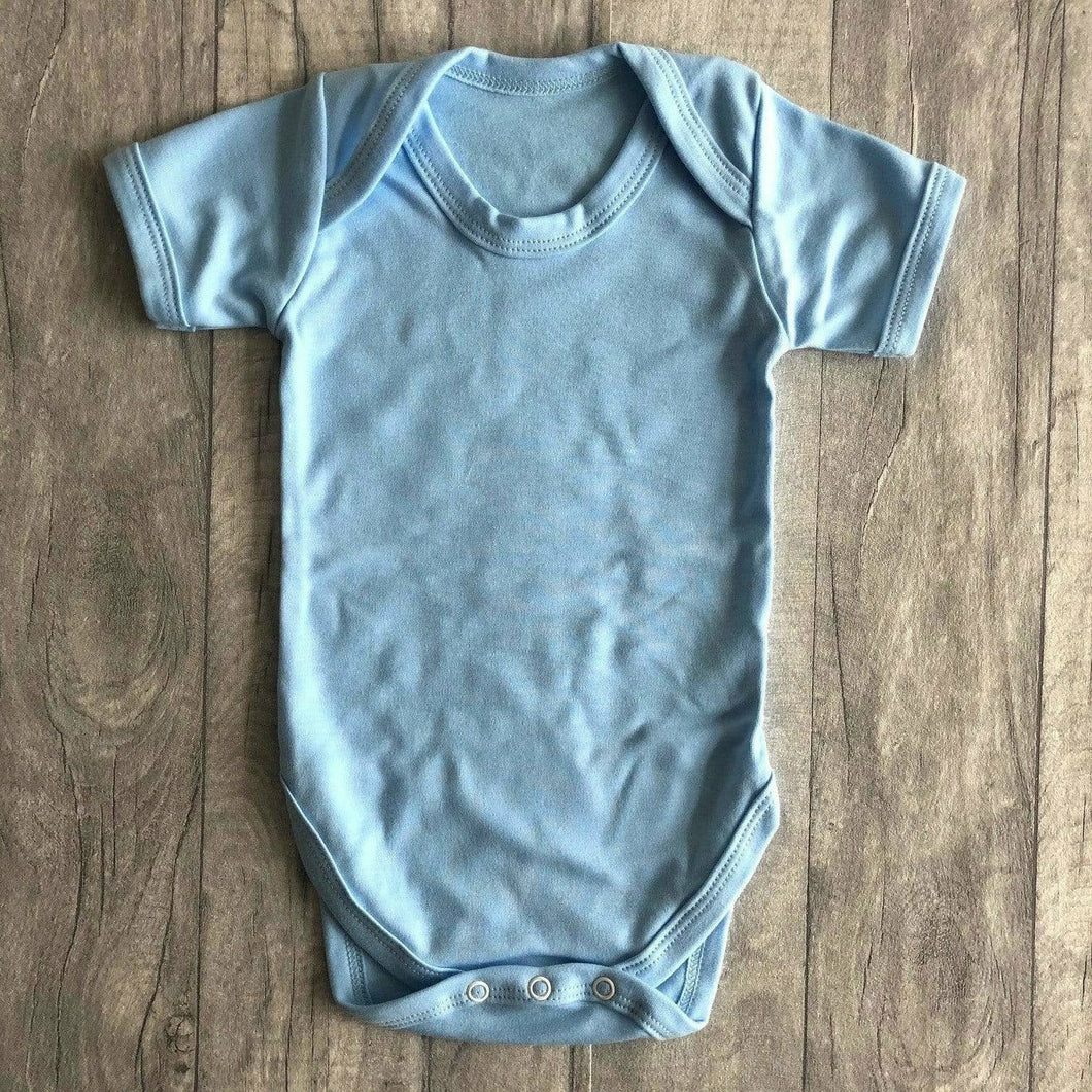 Short Sleeved Blue Baby Boy Girl Plain Romper Newborn - Little Secrets Clothing