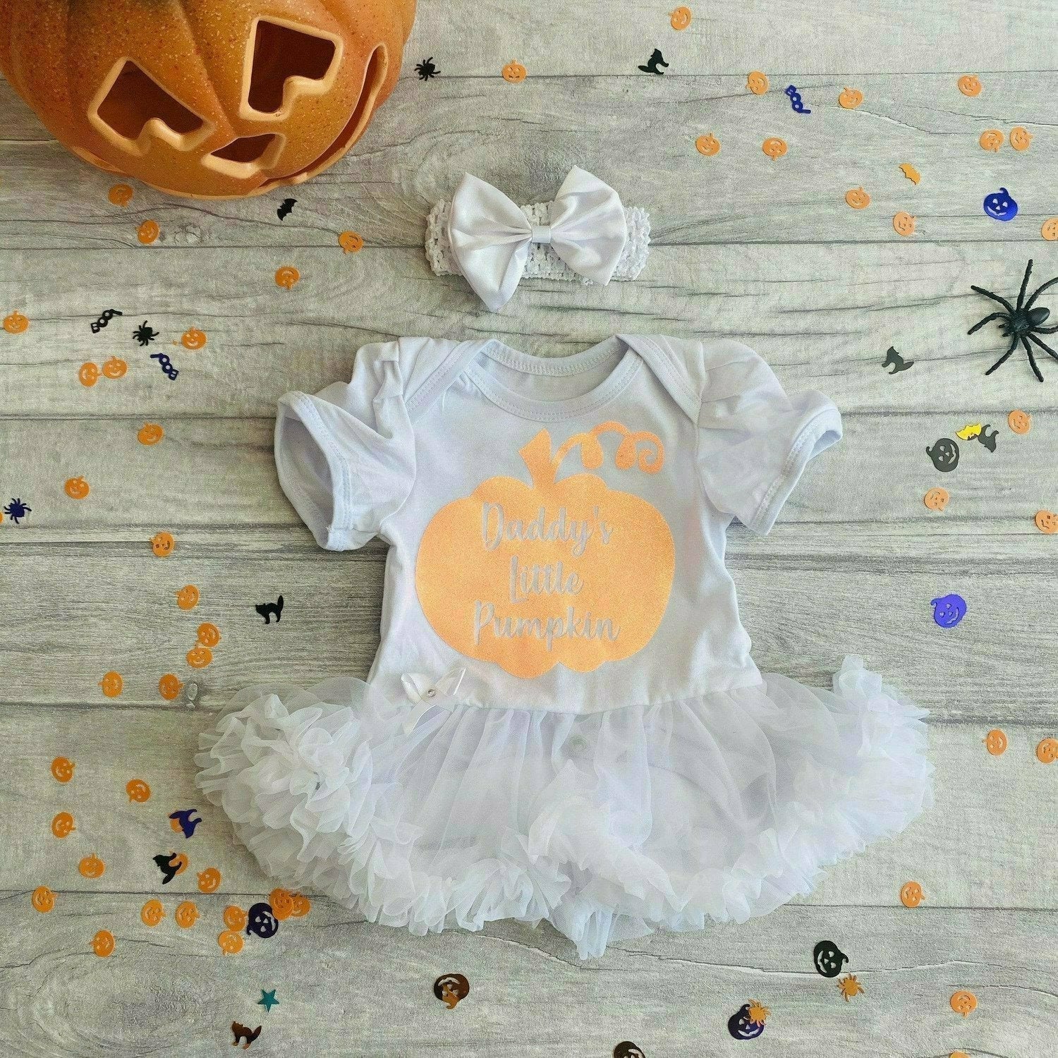 Little Pumpkin Tutu Romper, Daddy's Little Pumpkin Outfit