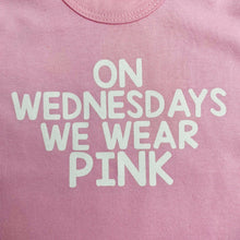 Load image into Gallery viewer, On Wednesdays We Wear Pink Short Sleeved Pink Romper, Mean Girls Inspired
