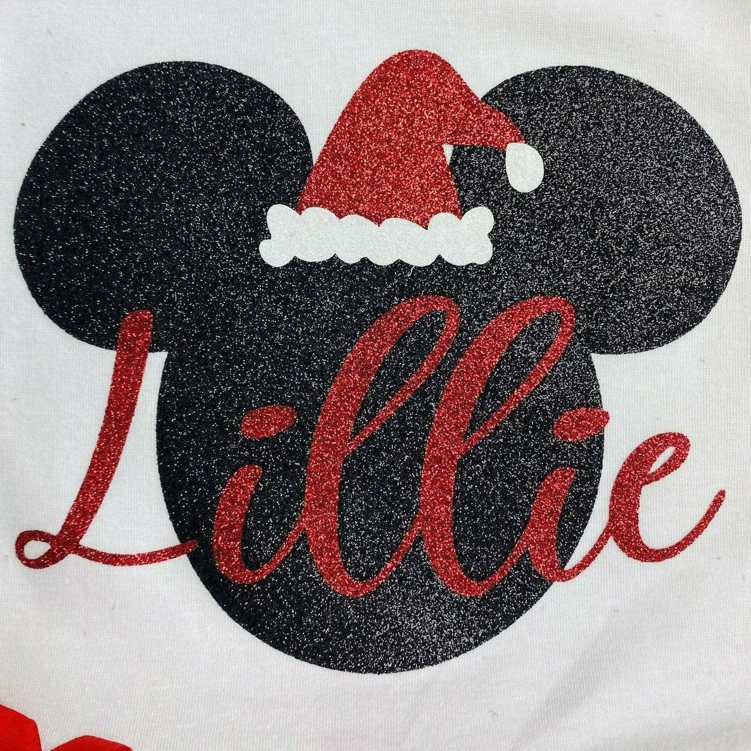 Personalised Minnie Mouse Christmas Sequin Tutu Romper with
