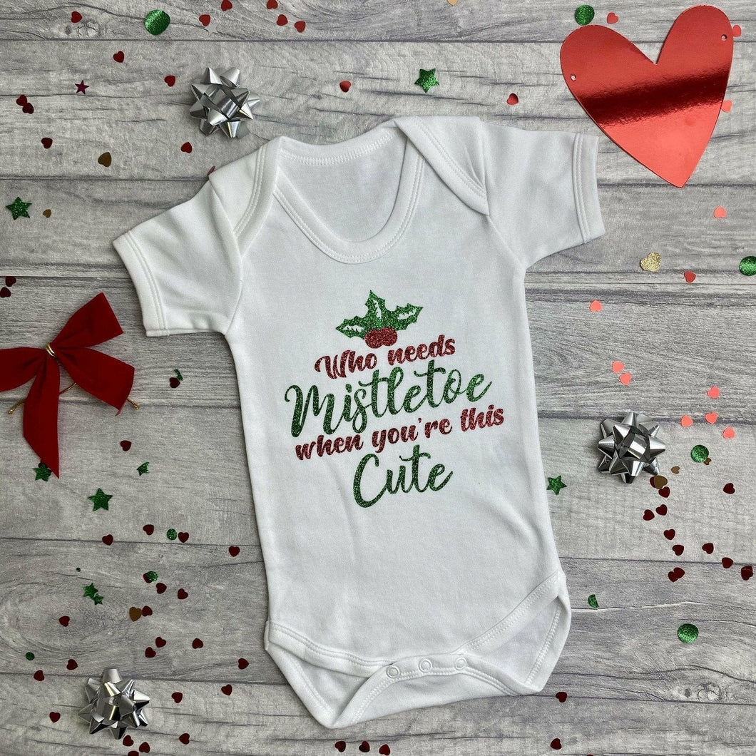 Who Needs Mistletoe When You're this Cute Newborn Short Sleeved Romper