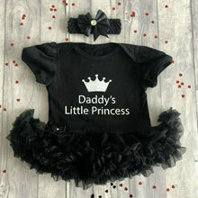 Load image into Gallery viewer, &#39;Daddy&#39;s Little Princess&#39; Baby Girl Tutu Romper With Matching Bow Headband
