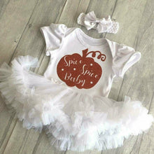 Load image into Gallery viewer, Spice Spice Baby Pumpkin Baby Girl Tutu Romper With Headband
