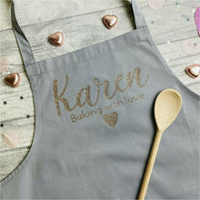 Load image into Gallery viewer, Personalised &#39;Baking With Love&#39; Kitchen Adult Baking Cooking Apron
