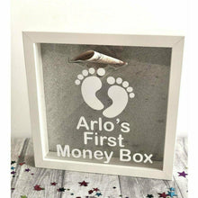 Load image into Gallery viewer, Personalised &#39;First Money Box&#39; Baby Boys, Saving Gift
