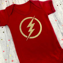 Load image into Gallery viewer, Flash Superhero Newborn Baby Red Bodysuit - Little Secrets Clothing

