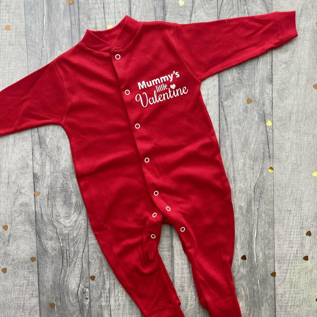 Mummy's Little Valentine Babies Romper Sleep Suit, Valentine’s