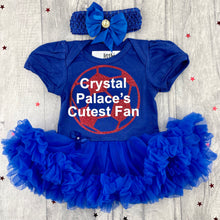 Load image into Gallery viewer, Crystal Palace&#39;s Cutest Fan Football Tutu Romper with Headband - Little Secrets Clothing
