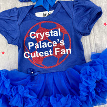 Load image into Gallery viewer, Crystal Palace&#39;s Cutest Fan Football Tutu Romper with Headband - Little Secrets Clothing
