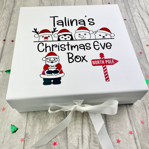 Personalised Childrens Christmas Eve Box, Father Christmas Design
